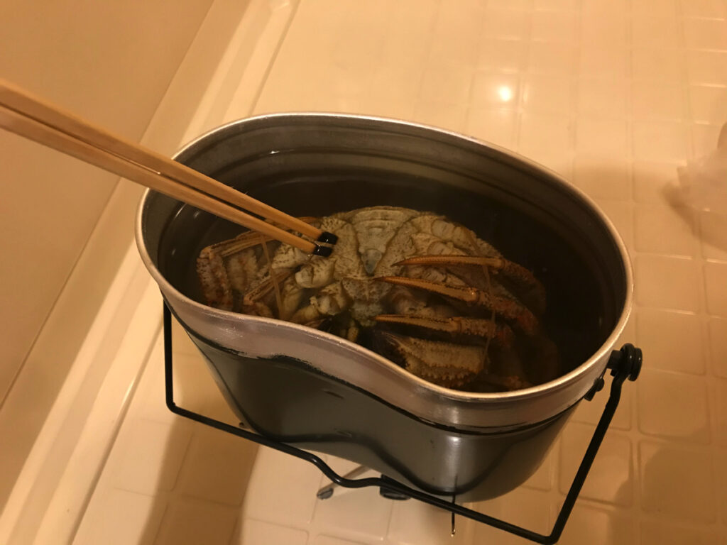 クリガニ塩茹で調理